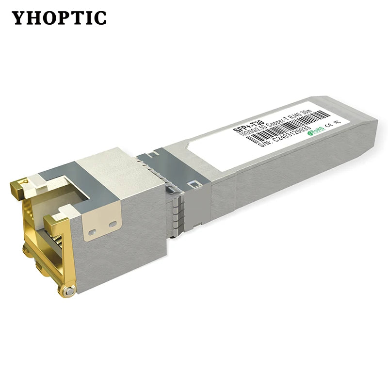 Gigabit SFP + to Rj45 10G/2.5G 30m/100m Copper Modules, Optical Module, Compatible for Cisco, Mikrotik, Ethernet Optic Switch