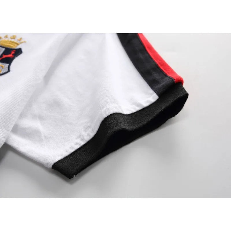 Plus Size 7XL 100% Cotton Summer Men's Polo Shirts Luxury Short Sleeve Contrast Color Letter Embroidery Simple Casual Male Tees