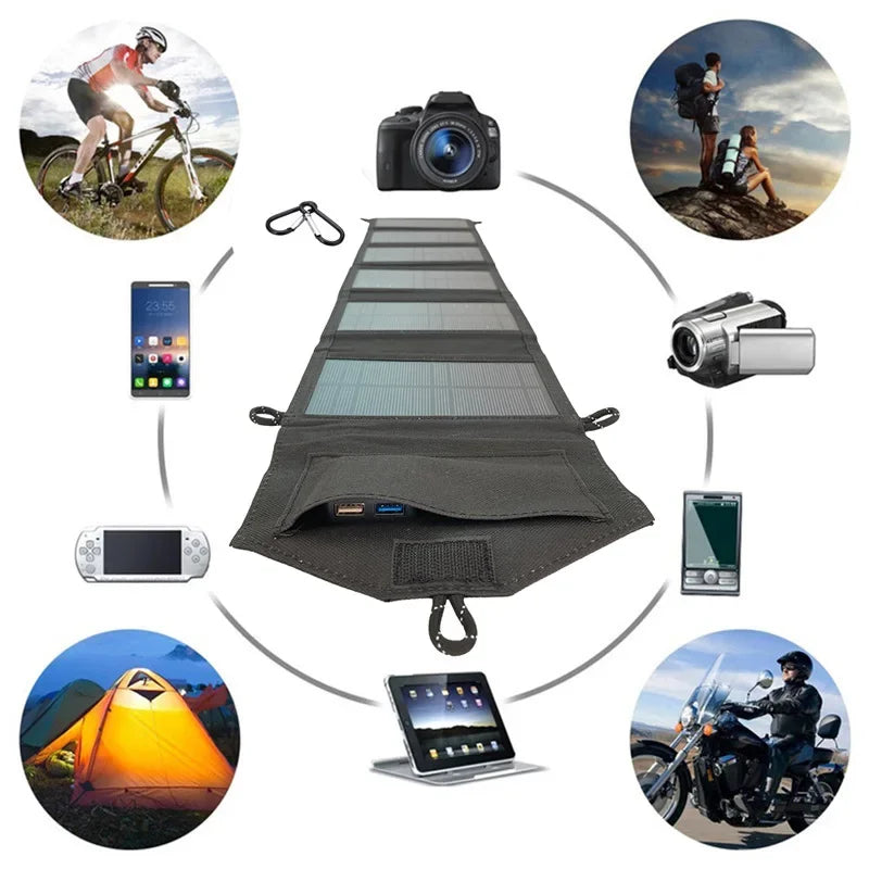 6-Fold 800W Foldable Solar Panel 20W/H Portable Solar Panels Charger USB 5V DC Full Time Power Solar Panel Mobile Power Supply