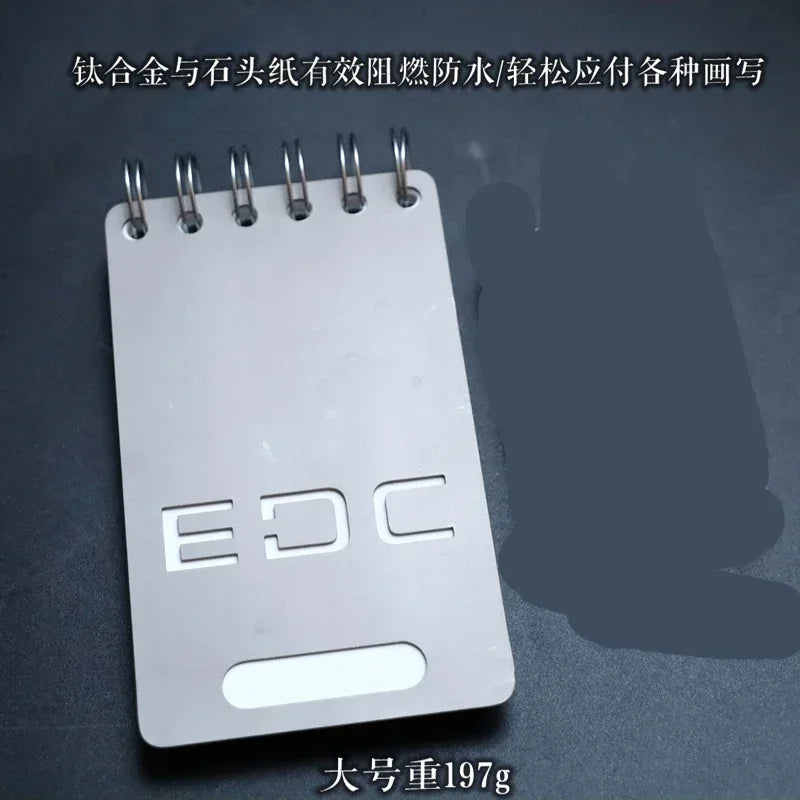 EDC Titanium Alloy Notepad Portable Recyclable Tools Outdoor DIY Survival Camping Gear EDC Multifunction Tools