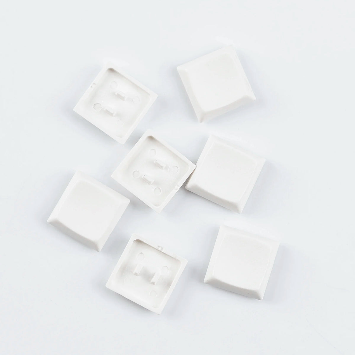 YMDK Square Round 1u Low Profile Blank Black White Keycaps PBT Material DIY for 1350 Switches Mechanical Keyboard