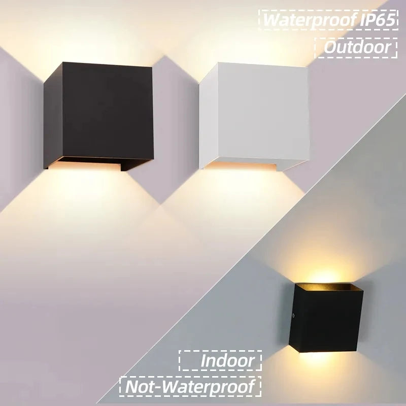 LED Wall Light Outdoor Waterproof IP65 Porch Garden Yard Wall Lamp & Indoor Bedroom Bedside Decoration Lighting Lamp AC110V 220V
