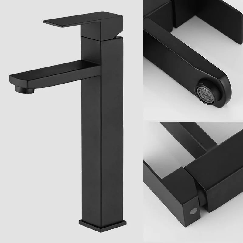 Stainless Steel Modern Minimalist Single Handle Dual Control Hot and Cold Water Faucet, Painted Finish for Basin Sink Mixer Tap
