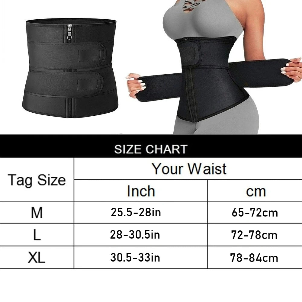 1pc Waist Trainer Slimming Body Shaper Fitness Belt Weight Loss Fat Burning Sport Girdle Sweat Trimmer Workout Shapewear
