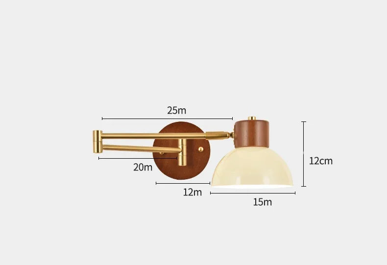 LED Bedroom Bedside Wall Lamp Swing Arm Wall Light Folding Telescopic Study Reading Lamp Study Decor Sconce Lighting