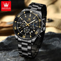 OLEVS 2870 Gold Men Watch Luxury Original Diving Series Men Watch Calendar Moon Phase Chronograph Sport Men Quartz Watch Gift