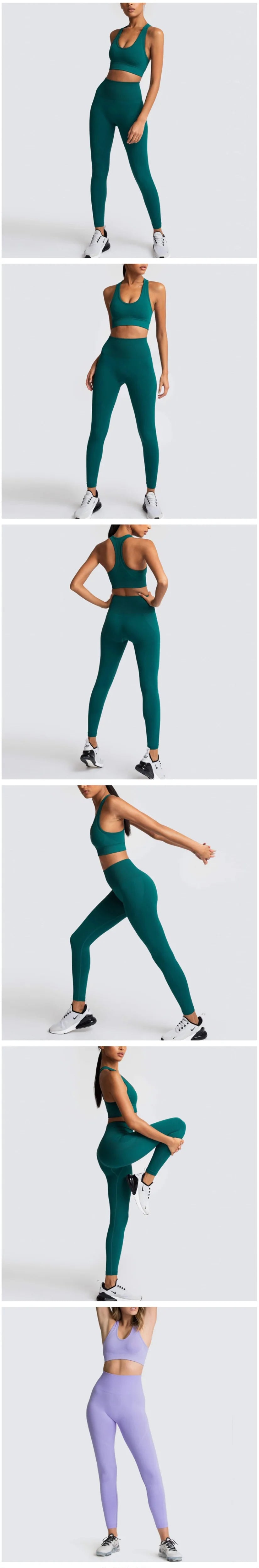 NEW Women's Yoga Set Seamless Sportswear 2-Piece Gym Yoga Clothes Sports Bra + Leggings Running Wear Skinny Sports Set Suits