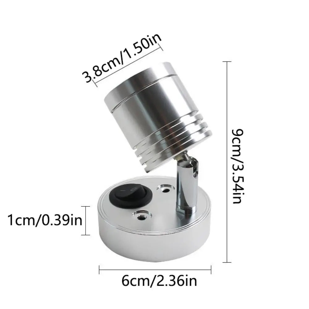 Durable Wall Mounted Reading Lamp Touch Switch Adjustable RV LED Light Swivel Head Caring Eyes Wall Lighting Boat