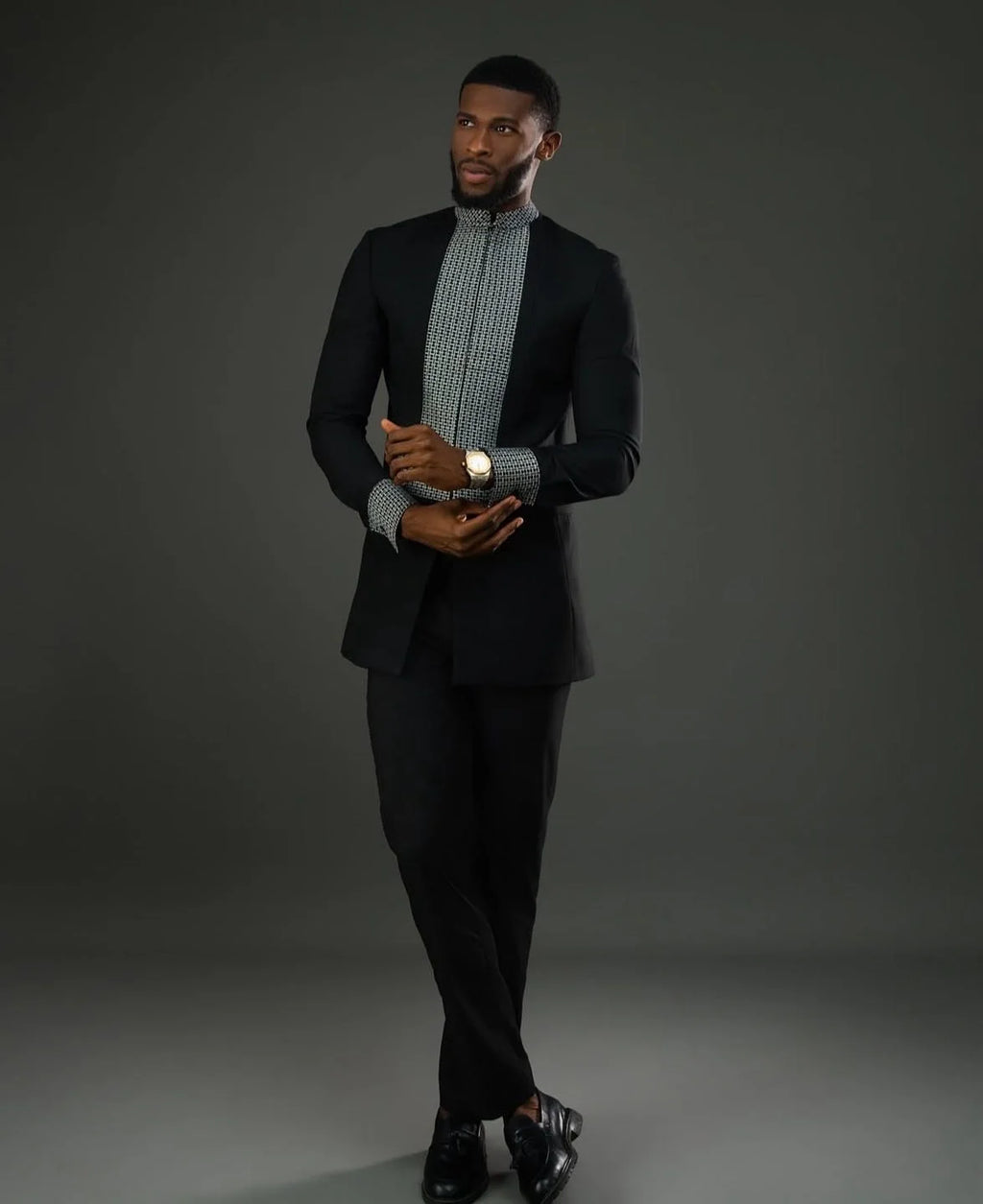 Kaftan Elegant Men's Suit Long Sleeve Ethnic Style Casual EmbroideryTop And Pants 2PCS Sets African Fashion Traditional Outfits