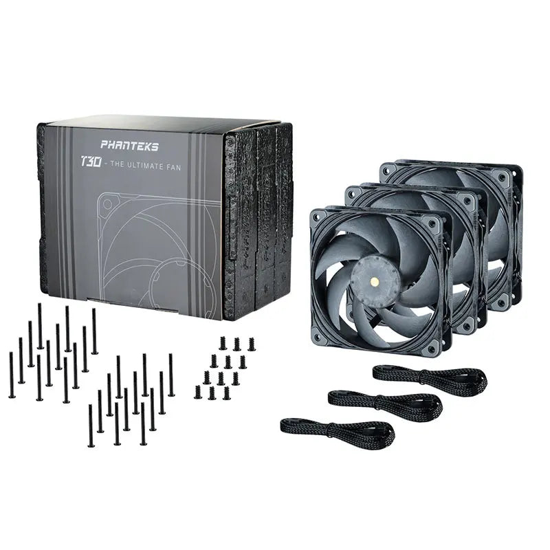 Phanteks T30 120mm High Wind Pressure Industrial Grade Cooling fan Vapo Bearing 4pin PWM 3000 rpm Remperature Control Silent Fan