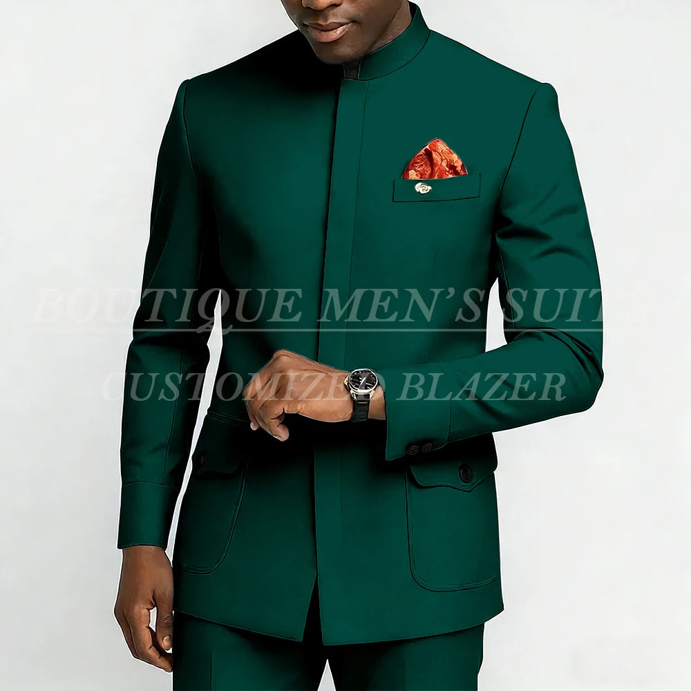 Bespoke Men's Suits Fashion Daily Male Clothing High Quality 2 Piece Jacket Pants Full Sets Luxury Daily Smart Casual Outfits