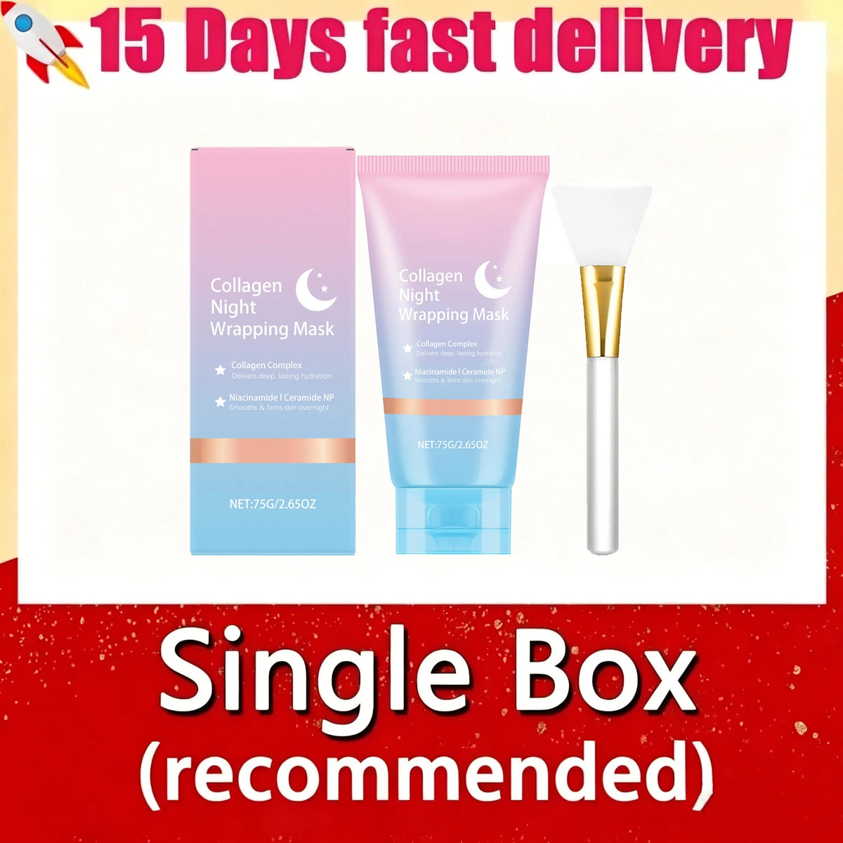 Collagen Night Wrapping Peel Off Mask Overnight Hydration Firming Skin Brightening Pore Refining Korean Daily Facial Care Mask