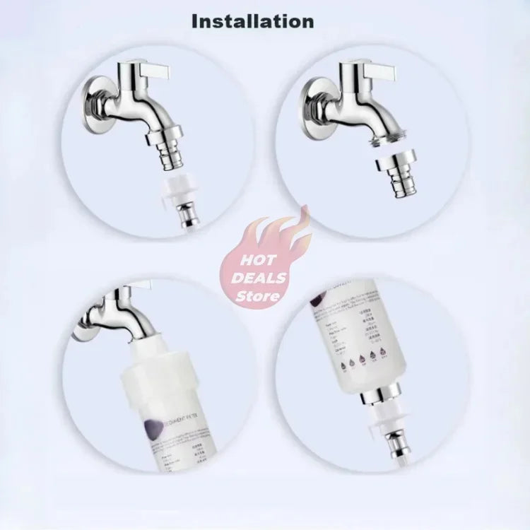 5'' PRE FILTER Water Filter Cartridge Washing Machine Filter with Adapter Bathroom Water Heater Toilet Household Purifier