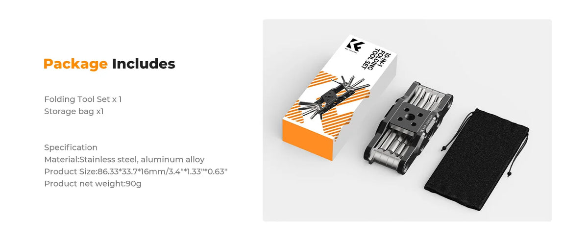K&F Concept Allen Wrench 10 pcs Folding Set Kit Allen Key Set Tool Portable Hex Key Set Portable for Tripode Home Business