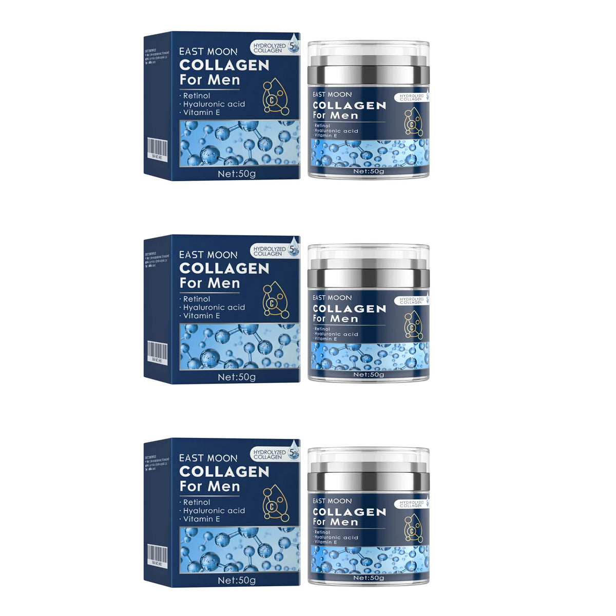Men's Retinol Collagen Face Cream Hydrating Lifting Firming Fade Fine Lines Brighten Skin Tightening Anti-Wrinkle Men Skin Care