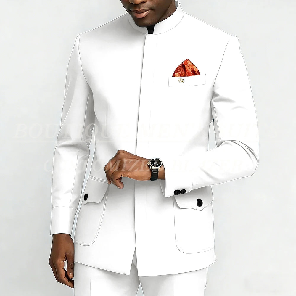 Bespoke Men's Suits Fashion Daily Male Clothing High Quality 2 Piece Jacket Pants Full Sets Luxury Daily Smart Casual Outfits