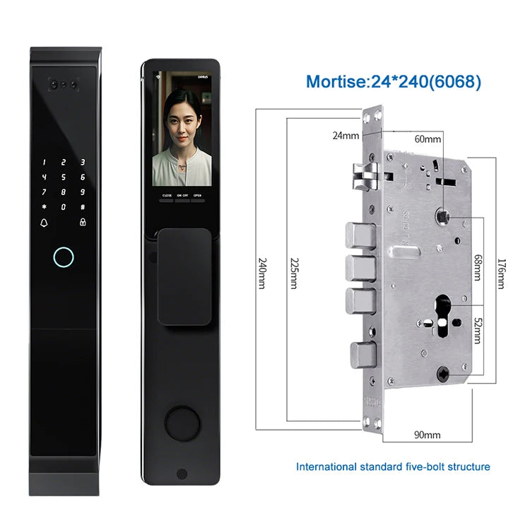 WiFi Facial Recognition Video Intercom Fingerprint Door Lock Fully Automatic Anti-theft TTlock 3D Face Smart Locks