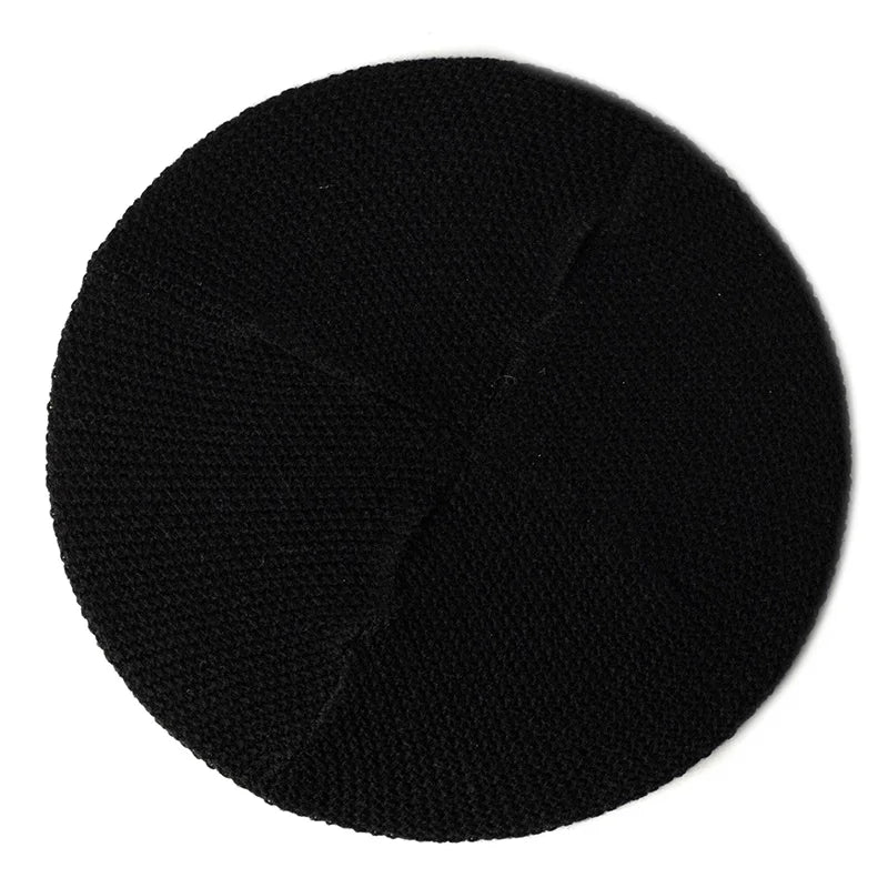 Geebro Women's Fashion Casual Plain Knit Beret Hat Spring Autumn Berets for Women Ladies Elastic Artist Beanie Beret Hats