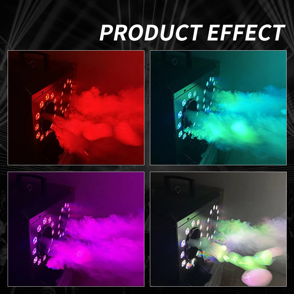 1500W 3000W RGB LED Smoke Bubble Machine Four Holes Double Holes Wedding Bubble Spray Machine DMX For Stage Special Effect