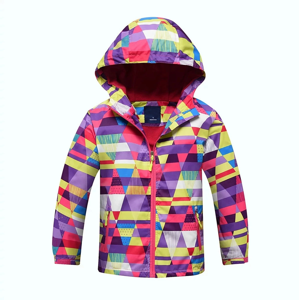 Dubbped New Fashion Spring  Autumn Jackets Rian Girls Coat Waterproof Windproof Windbreaker  Hooded Kids Clothes 3-12Y