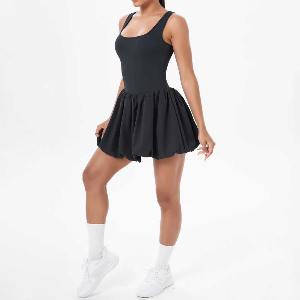 Athletic Yoga Fitness Dress Fitness High Stretch Slim Double Side Non-slip Women's Sports Dresses