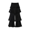 Ruffle Street Cascading Women's Y2k Pants Fashion Elastic Waist Wide-leg Female Trousers 2026 Summer Chic Holiday New Lady Pant