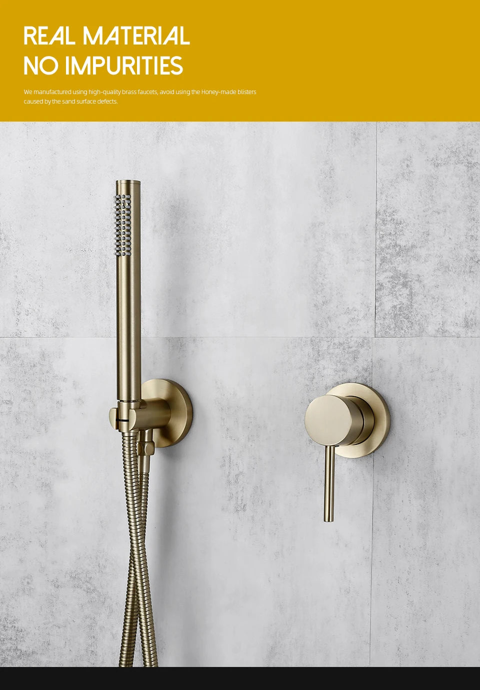 Handheld Shower Bathroom Shower Faucet  Hot & Cold Water Tap Brass Shower Holder And Stainless steel 1.5M Hose Wall Mount Mixer