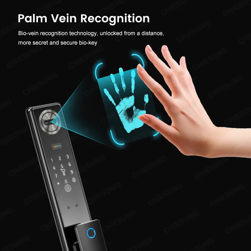 Wifi Tuya APP 3D Face Recognition Smart Door Lock With Camera Video Call Voice Intercom Digital Door Lock Automatic Door Lock