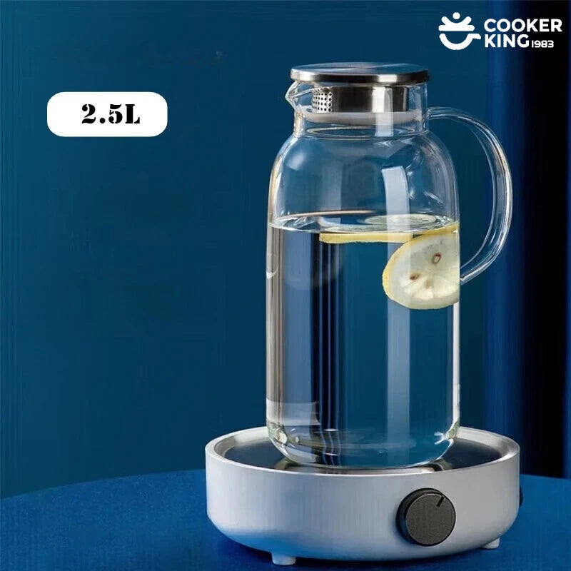 COOKER KING 1.8/2.5L High Borosilicate Glass Large Capacity Glass Water Bottle Glass Water Bottle Water Bottle Bottle Water