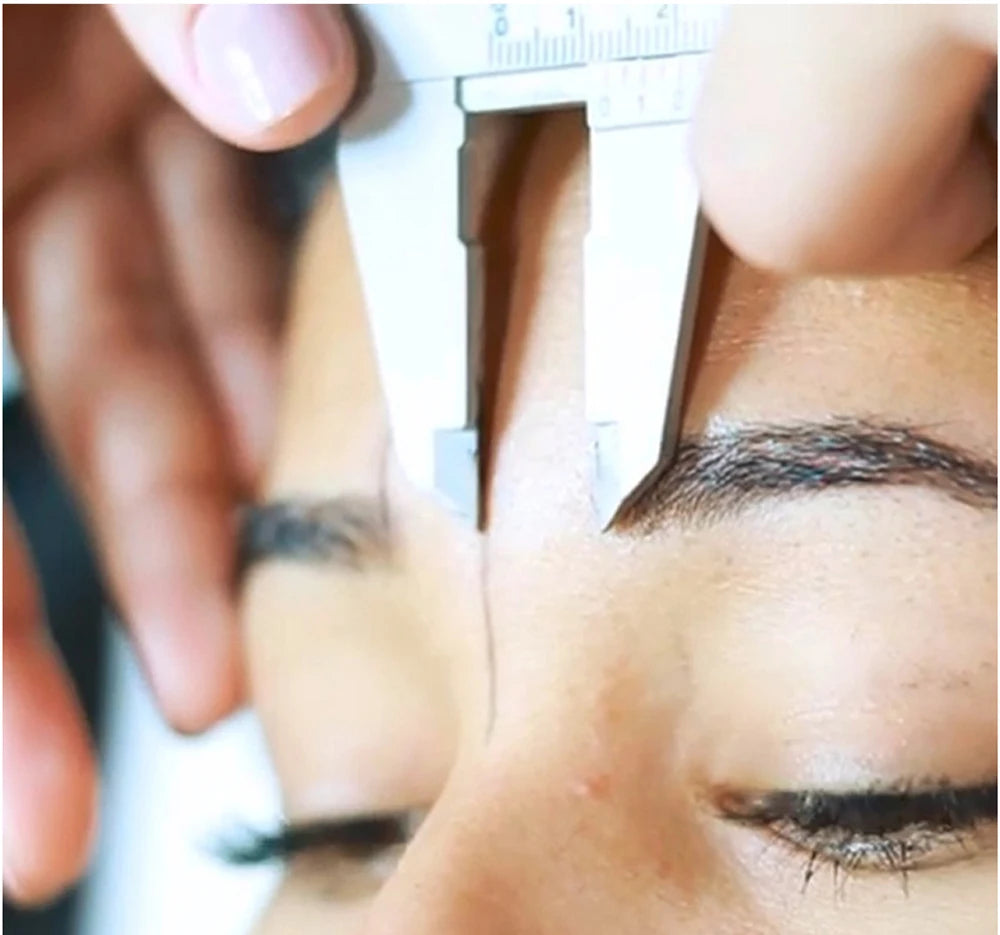 Microblading Eyebrow Design Tools 0-150mm Vernier Calipers Double Rule Scale Plastic Ruler For PMU Eyebrow Measuring Tools Use