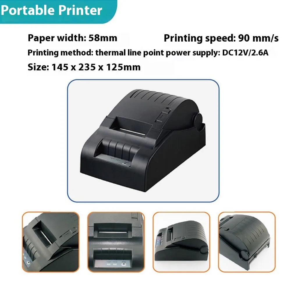 USB Thermal Receipt Printer POS Printer for Gold Densitometer Paper Width 58mm，Printing Speed 90mm/s