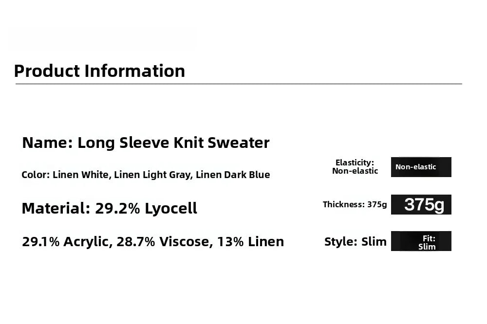 Men's Light Grey round Neck Knitted Sweater Long Sleeve Basic Style Commute Knitted Base Shirt Casual Comfortable Lenzing Fabric