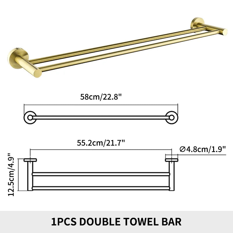 Bathroom Accessories Towel Rack Shelf Paper Holder Stainless Steel Toilet Brush Holder Hand Towel Ring Robe Hook Hanger Chrome