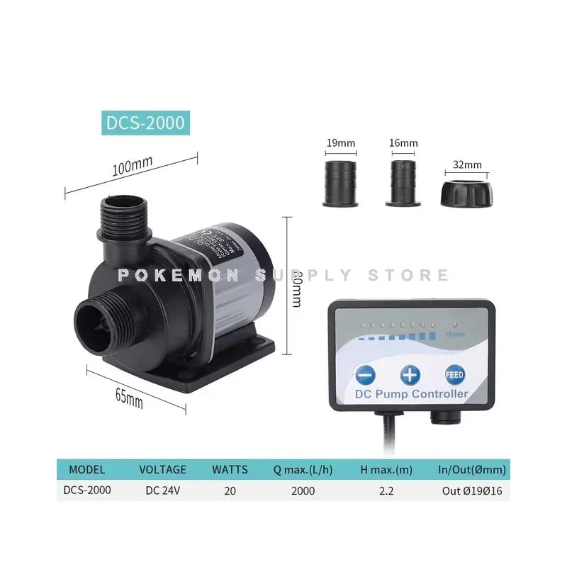 Jebao Jecod Pump DCS 1200-12000 L/H Aquarium Fish Tank Adjustable Submersible Controllable Water Pump Flow Fountain DC 24V