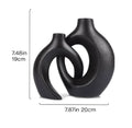 Hollow Nordic Modern Ceramic Vase Set of 2 for Modern Home Decor Modern Hollow Vases for Living Room Bookshelves Home Decoration