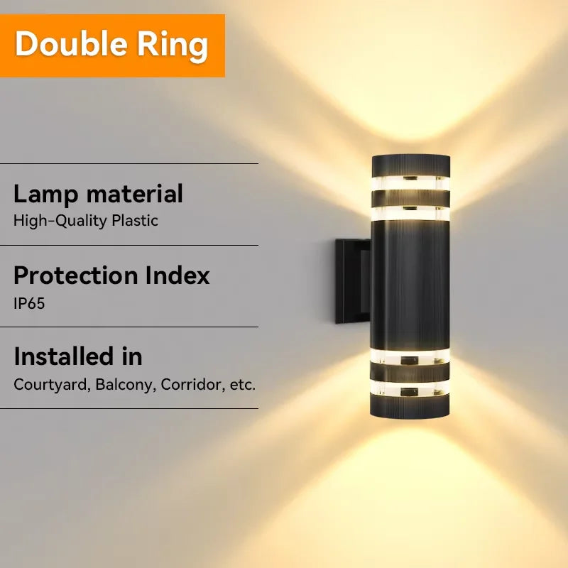Outdoor LED Wall Lights E27 Up Down Exterior Wall Sconce IP65 Waterproof Led Sconce Lamp for Porch Front Door Garden Wall Lamp