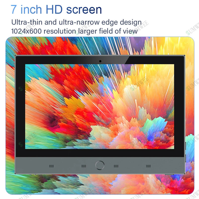 Home 7 inch touch screen Android 11 system 2 zone audio in wall amplifier built-in ZIGBEE gateway TUYA Smart music control panel