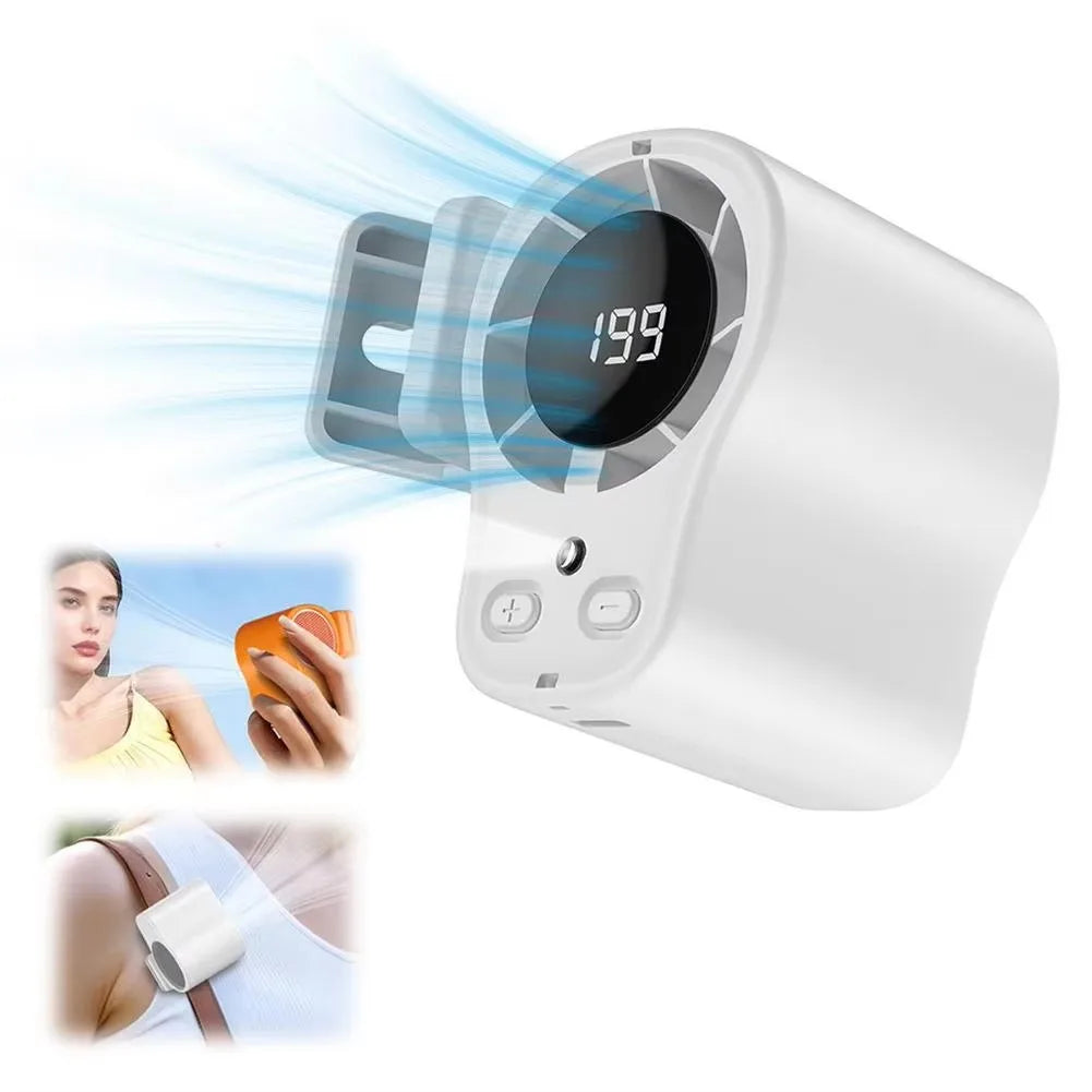 NEW Summer Semiconductor Cooling Car Fan with LED Display USB Rechargeable Clip Portable Desk Fans 360 Rotation For Camping ﻿