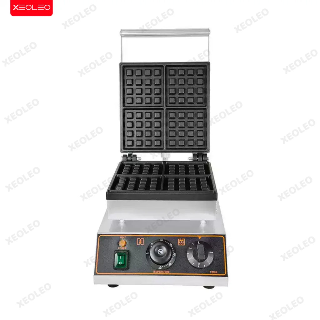 XEOLEO Electric Square Waffle Maker 4PCS Kitchen Appliances Multifunction Breakfast Waffles Machine Waffle Iron Baker Non-Stick