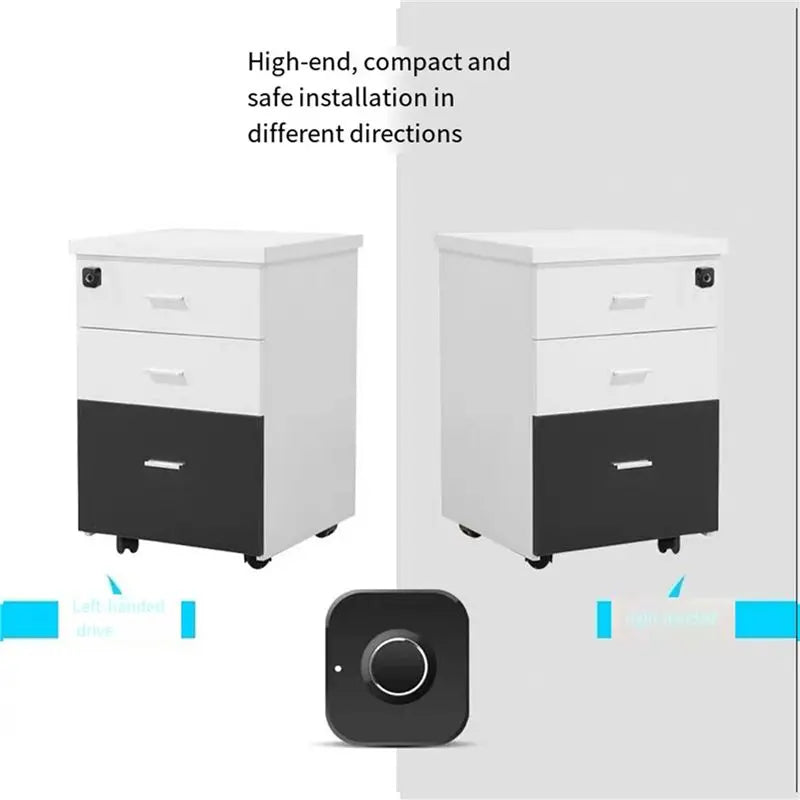 KYCOR-2X Smart Fingerprint Cabinet Lock-Keyless Black Biometric Lock For Security,Suitable For Doors,Drawers