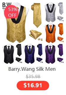 Barry.Wang Luxury Silk Mens Shirts Jacquard Floral Long Sleeve Formal Casual Breathable Male Blouses Wedding Business Prom Gift