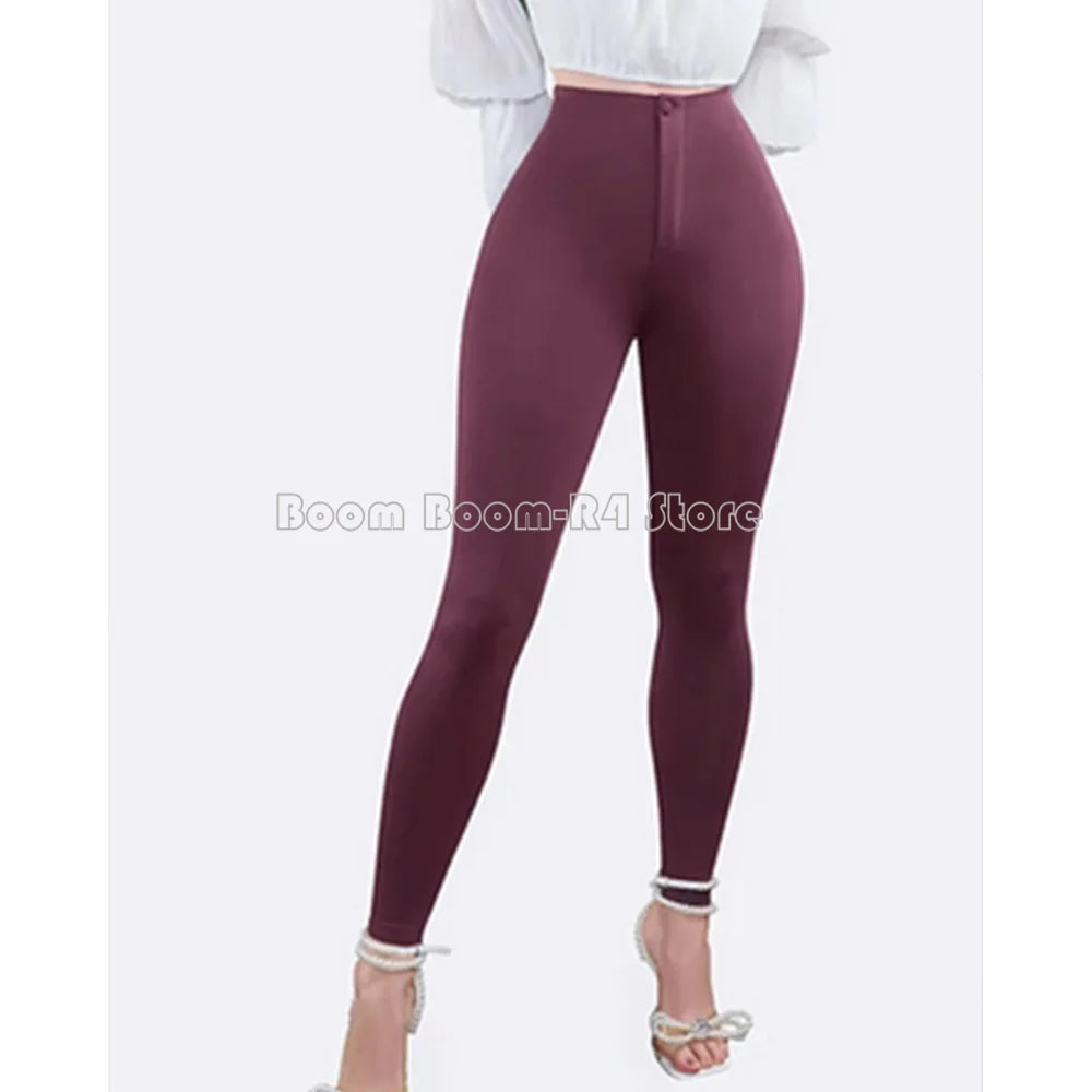 High Waisted Skinny Leg Pants for Women Tummy Control Push Up Butt Gym Pants Casual Leggings Yoga Soft Stretch Comfy Trousers