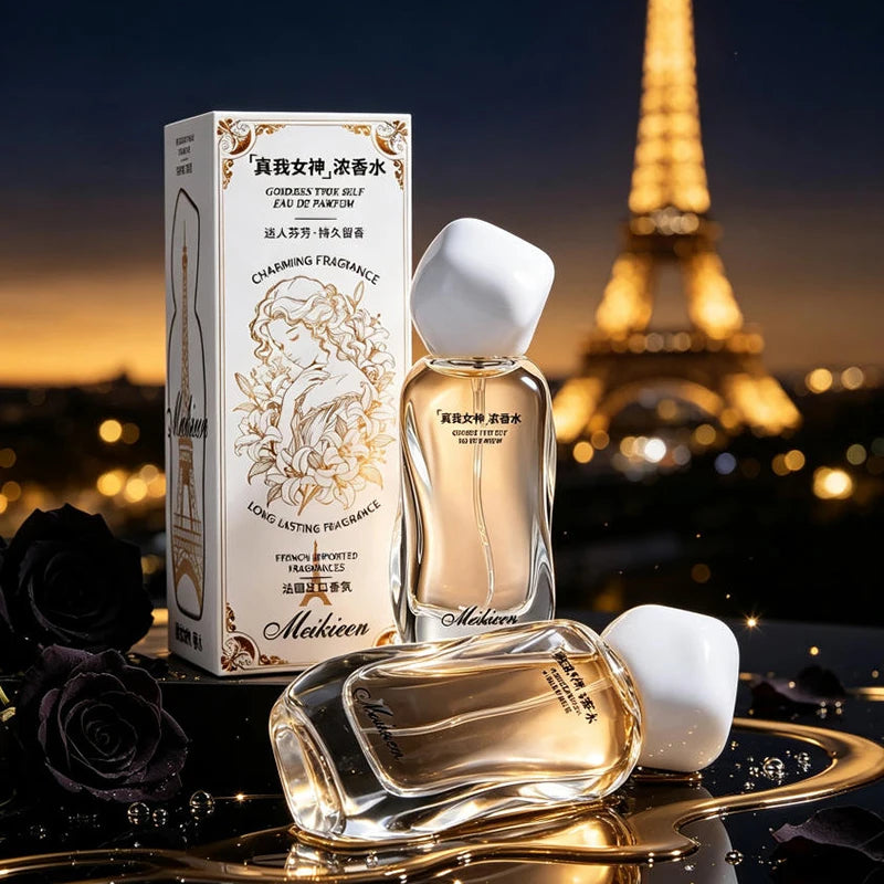 Khaki Girl Floral Fruity Eau De Toilette Long-lasting Fresh Citrus Perfume Spray Unique Crystal Bottle Daily Dating Perfume