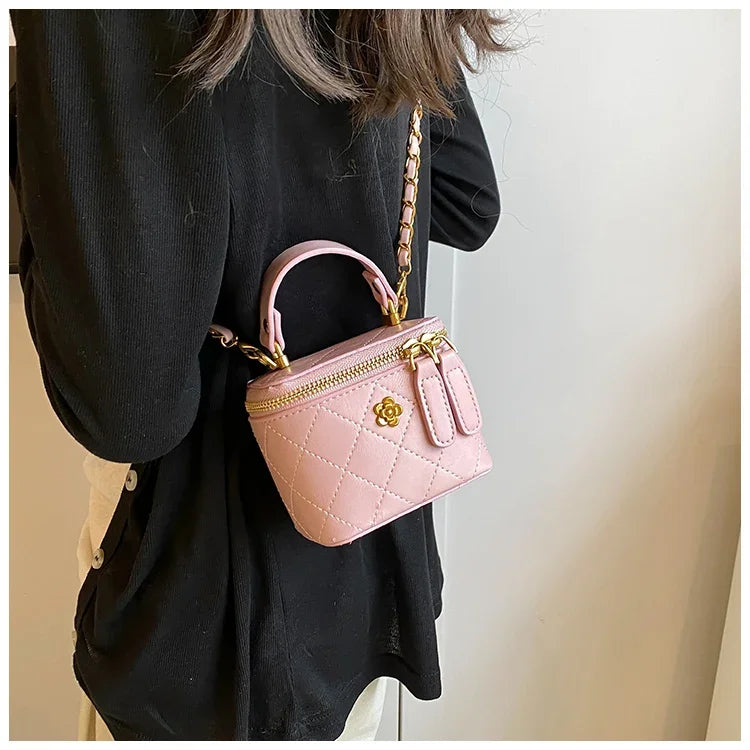 Mini Square Chains Handbag Thread Crossbody Bags Designer Box Bag with Short Handle Ladies High Quality Luxury Top-handle Bag