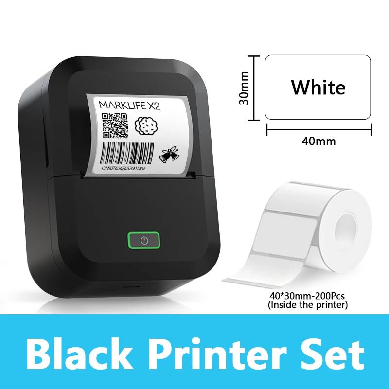 Marklife X2 Portable Thermal Printer Mini Pocket Printer Mobile Wireless Adhesive Sticker Labeling Machine Similar as B1 B21