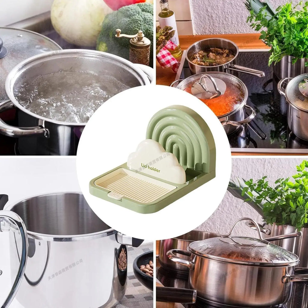 Pot Lid Organizer Rack Kitchen Storage Organizer Cabinet Pan Organizer Stand Compact Lid for Kitchen Durable Cookware Holde