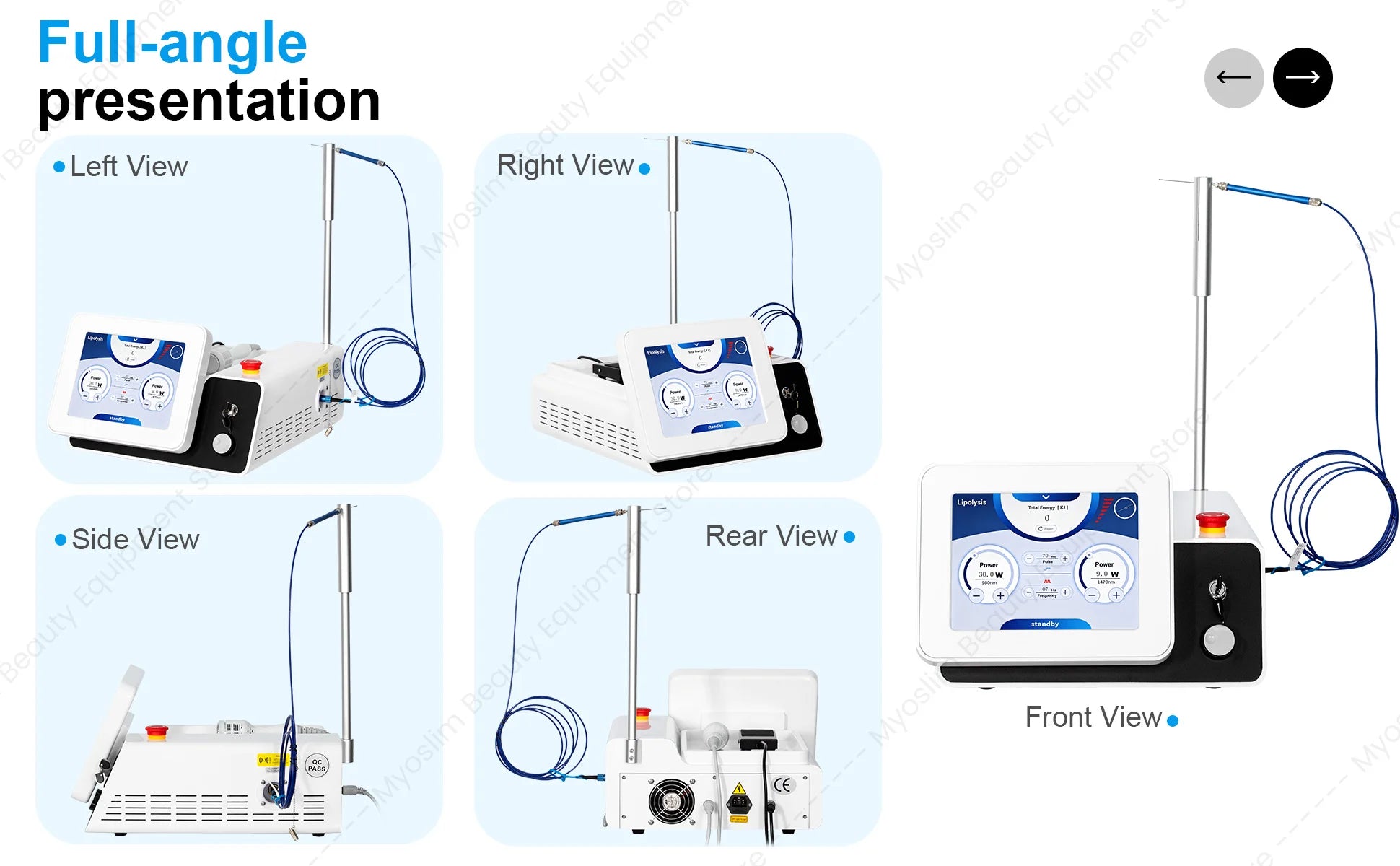 MYOSLIM Multifunctional Dual Wavelength Fiber Machine 980nm 1470nm Face Lift Body Shaping Skin Renew Device for Beauty Salons