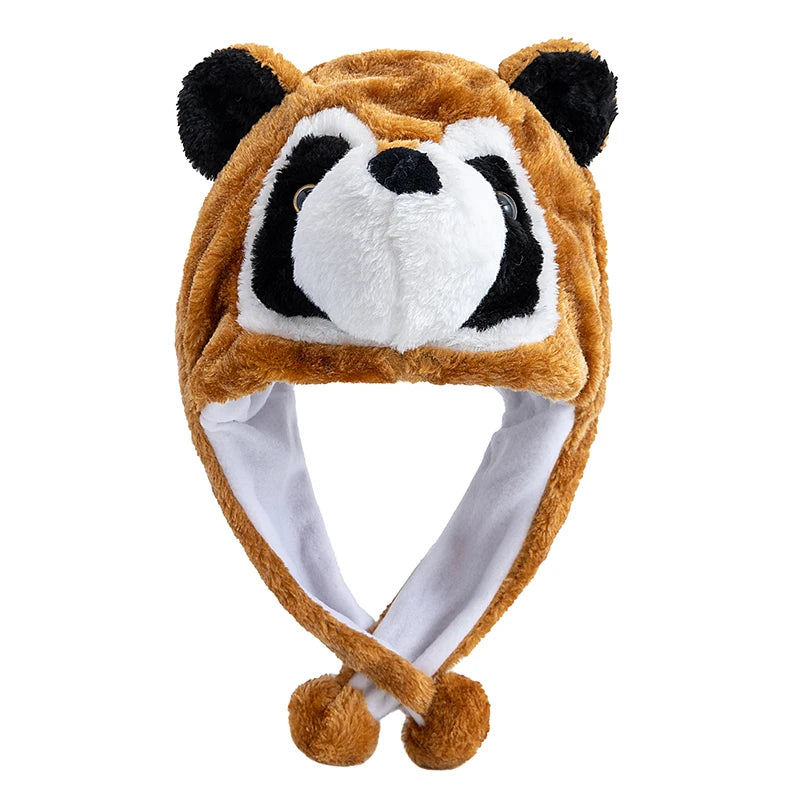 Hot Sale Unisex Funny Bulls Head 3D Animal Style Decorative Hat Winter Cap For Men Women Plush Fur Lovely Family Hat