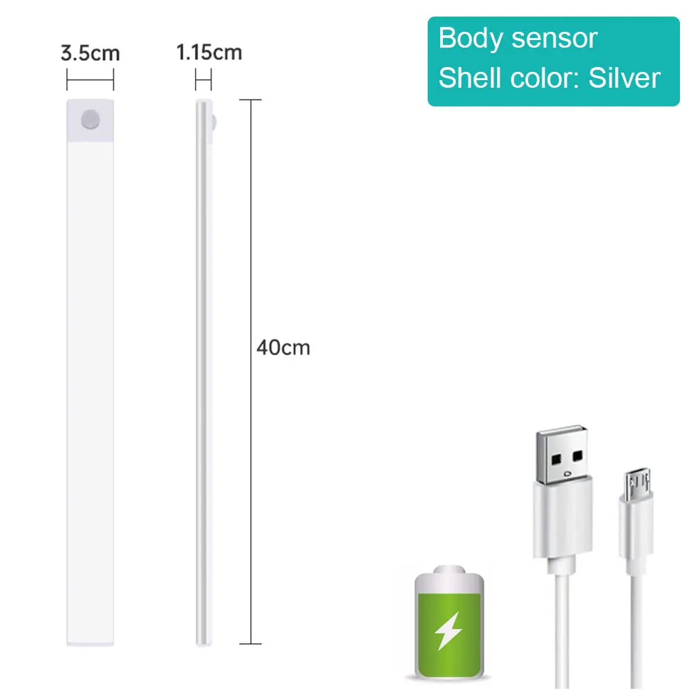 Night Light Motion Sensor Lights USB LED Wireless Under Cabinet Light For Kitchen Cabinet Bedroom Wardrobe Interior night lights