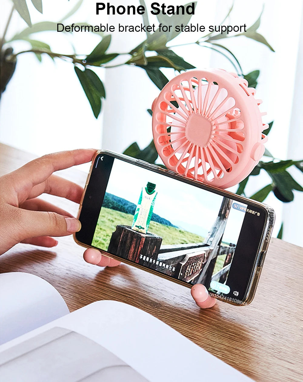 Baby Stroller Fan Folding Portable Octopus Mini Fan USB Rechargeable 3 Speed HandHeld Small Fan Flexible Tripod for Baby Outdoor